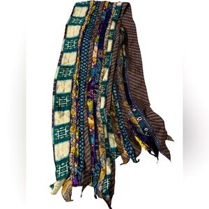 Vibrant Eclectic Multicolored Upcycled Sari Scarf